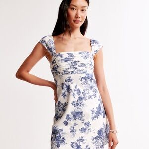 Floral Blue and White Dress